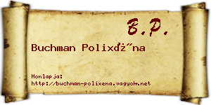 Buchman Polixéna névjegykártya